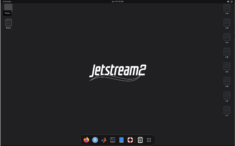 A screen capture of an Ubuntu instance desktop