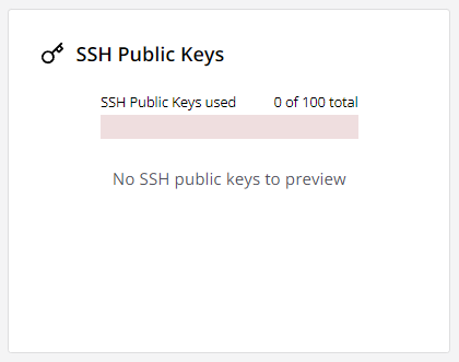 The SSH Public Keys summary in the allocation dashboard view