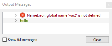 ParaView's Console View window displaying a message describing an error in the Python script