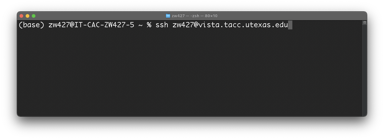 SSH command screenshot