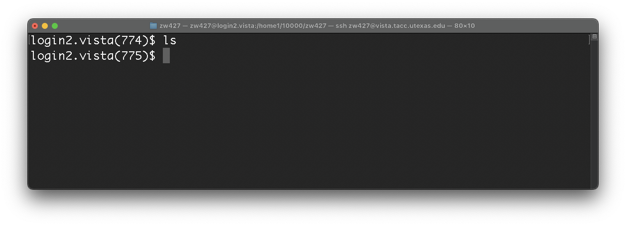 ls command screenshot