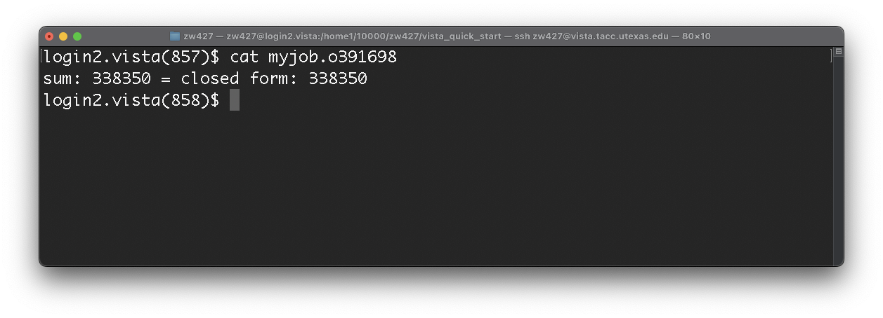 output file screenshot