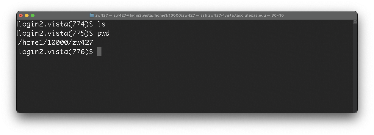 pwd command screenshot